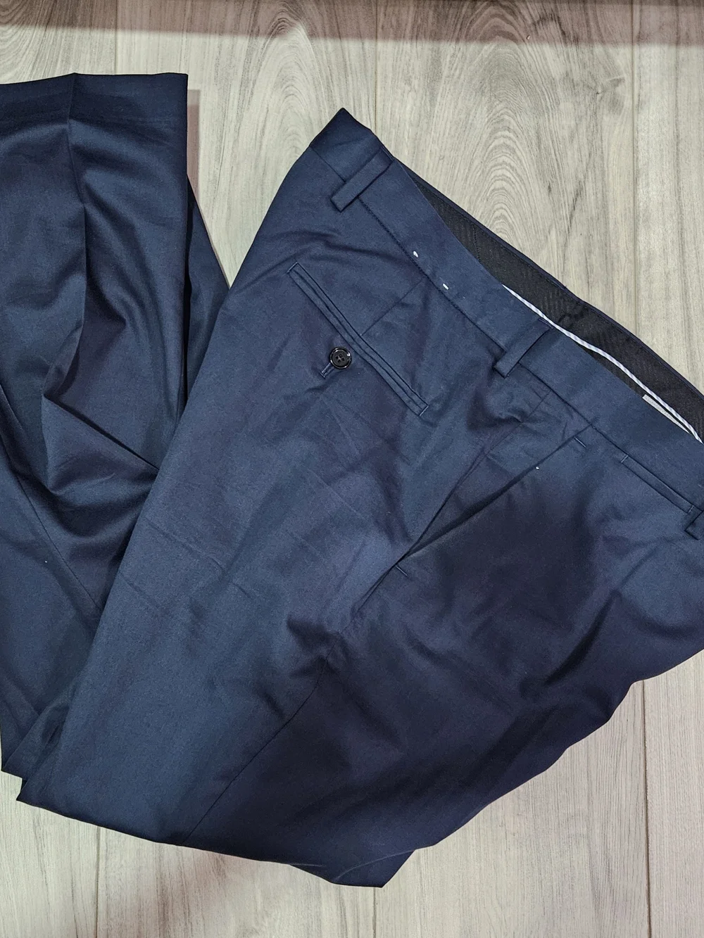 Express Men's Navy Blazer with Black Satin Lapel